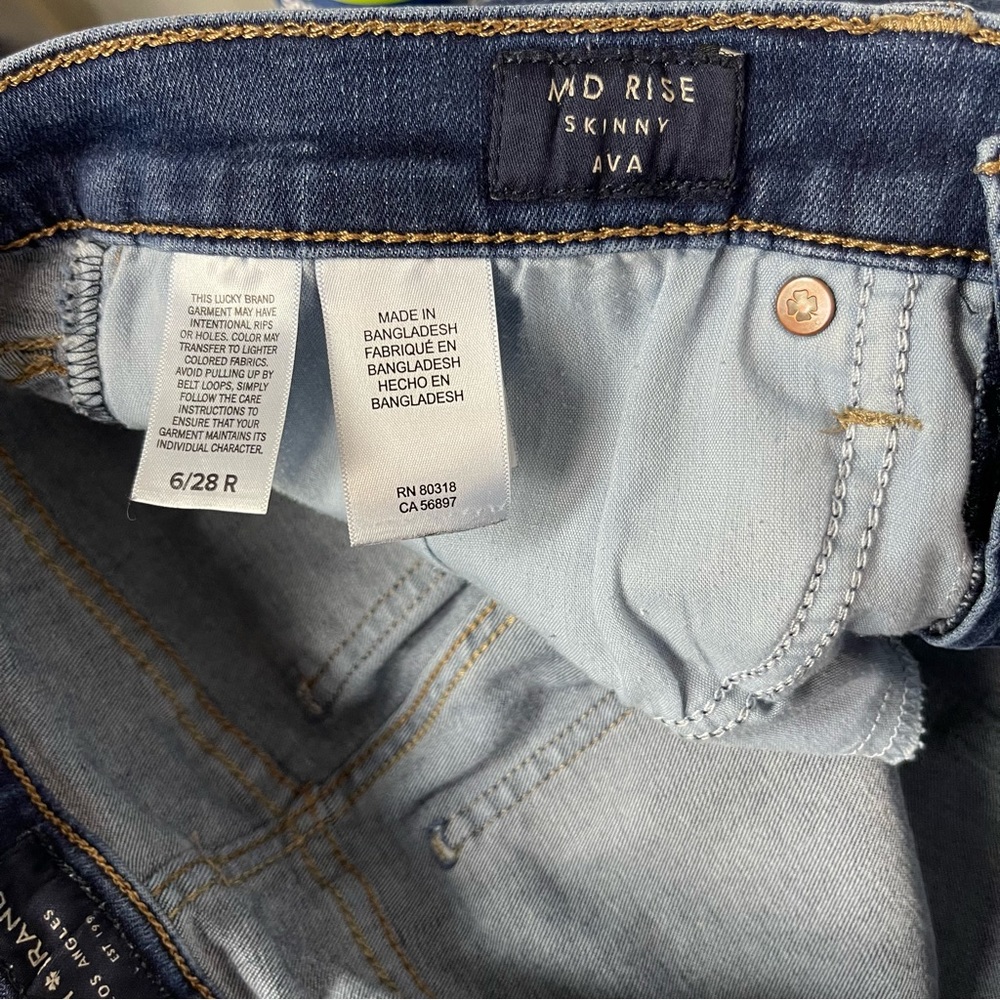 Lucky Brand Jeans Denim Mid Rise Skinny Ava Medium Blue Wash Zipper‎ Fly Stretch - Picture 8 of 8